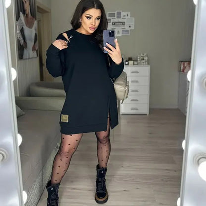 📦Livrare gratuită📦Rochie Sweatshirt Chic Cutout pentru femei