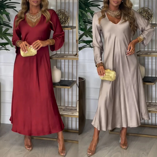 📦Livrare gratuită📦Rochie elegantă Glossy Maxi pentru femei