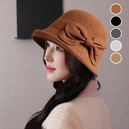 📦Livrare gratuită📦Femeii de iarnă cald elegant Bowknot Bucket Hat