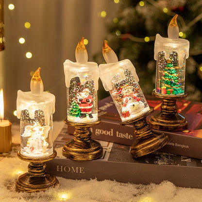 📦Livrare gratuită📦🎅Baterie operată luminoasă de Crăciun Snow Globe Candle