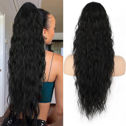 📦Livrare gratuită📦Curly Wavy Fluffy extensie de par cu coada de cal